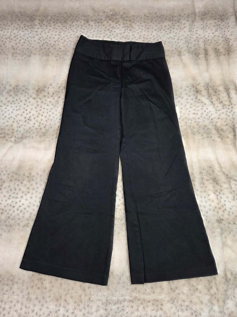 Vintage Anthropologie Black Wide Leg Trousers Size 5 Made in USA Y2K